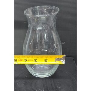 Clear Glass Flower Vase 7 Inch Hourglass Shape Flared Rim Home Decor Floral